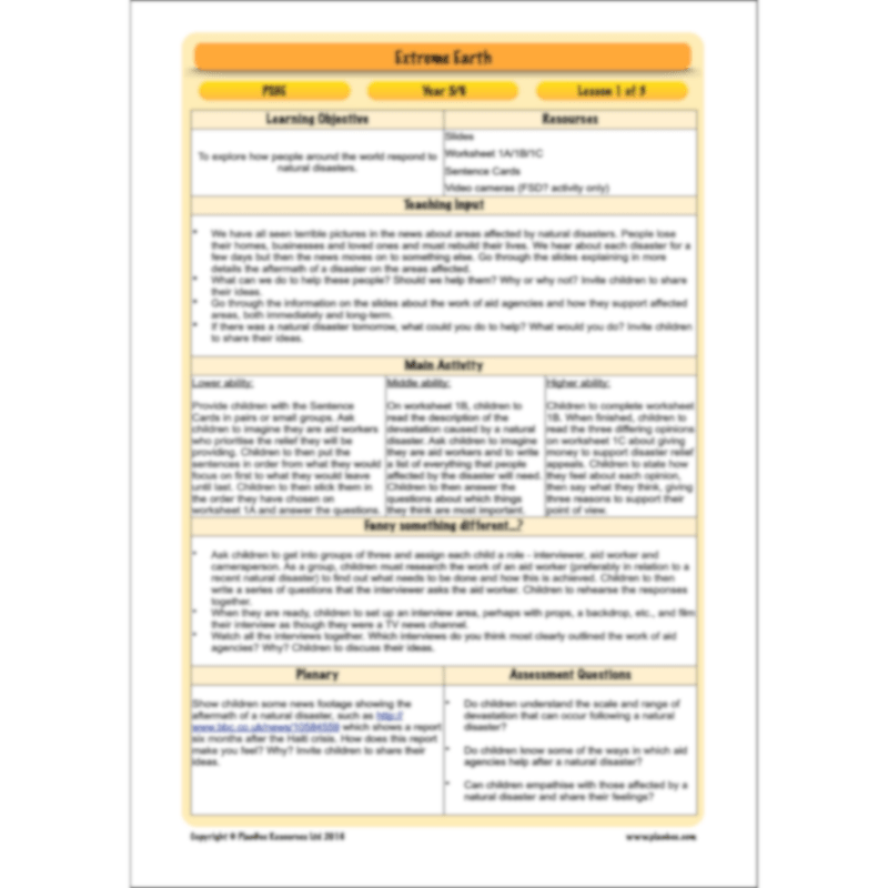 Extreme Earth Topic Enrichment Pack