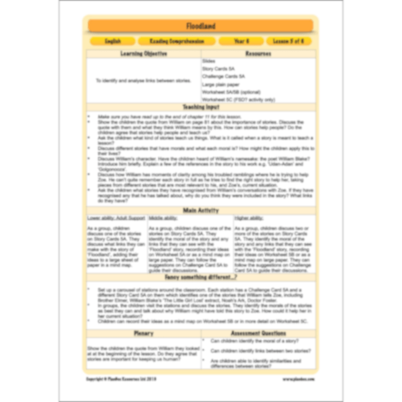 Floodland: Reading Comprehension