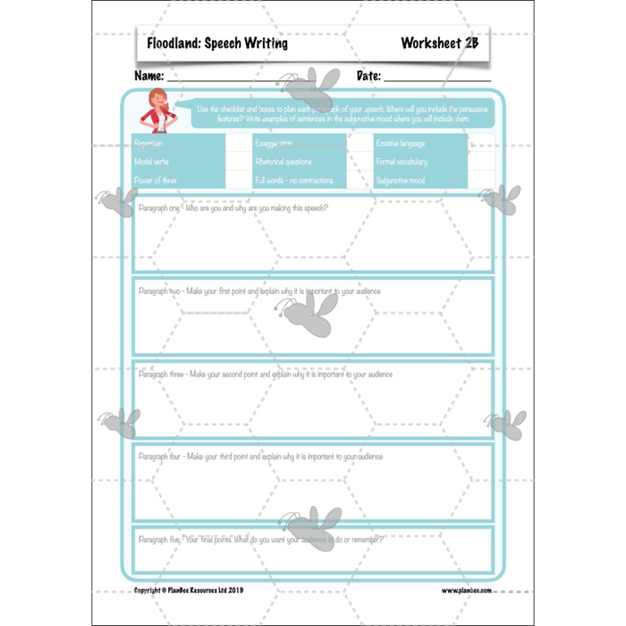 PlanBee FREE Mini-scheme | Floodland: Speech Writing KS2 English