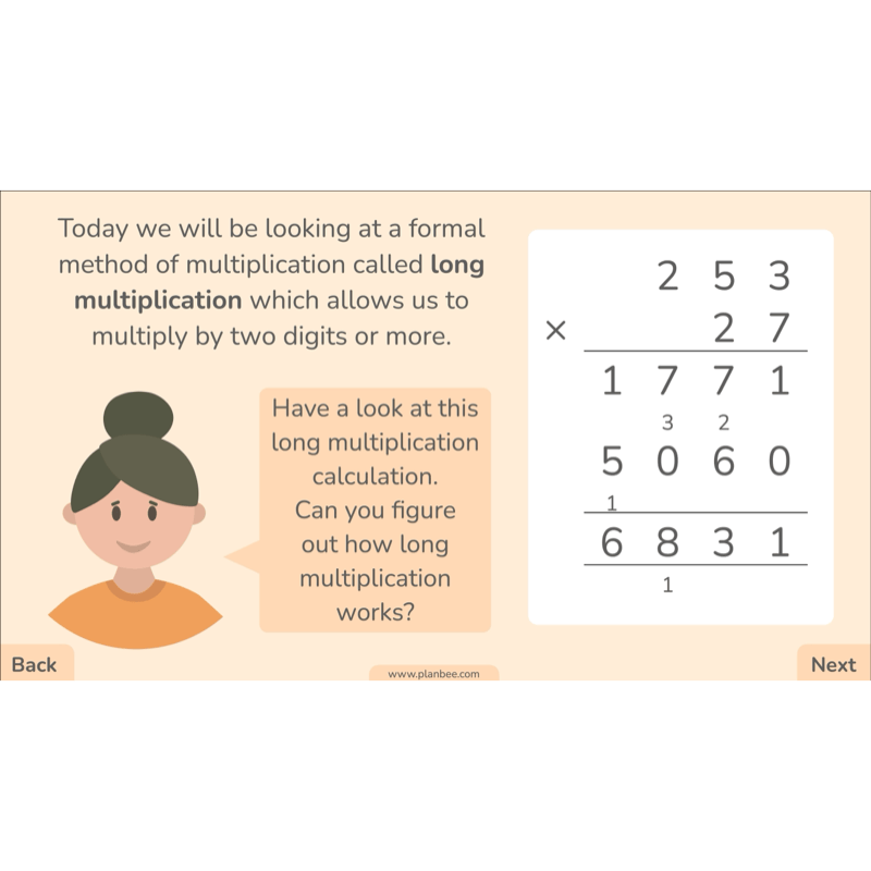 PlanBee Formal Multiplication Year 5 Maths Lessons by PlanBee