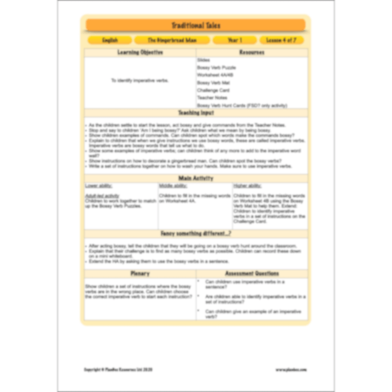 Traditional Tales: The Gingerbread Man