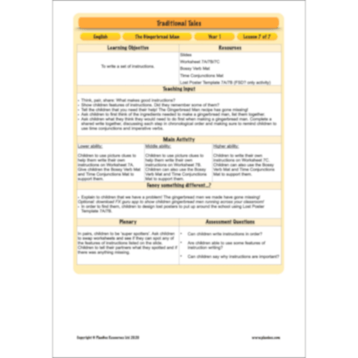 Traditional Tales: The Gingerbread Man