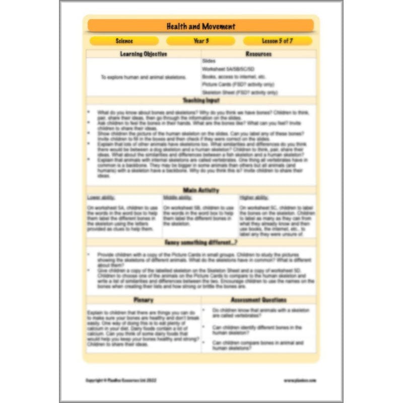 PlanBee Animals Including Humans Year 3 Science Lessons by PlanBee