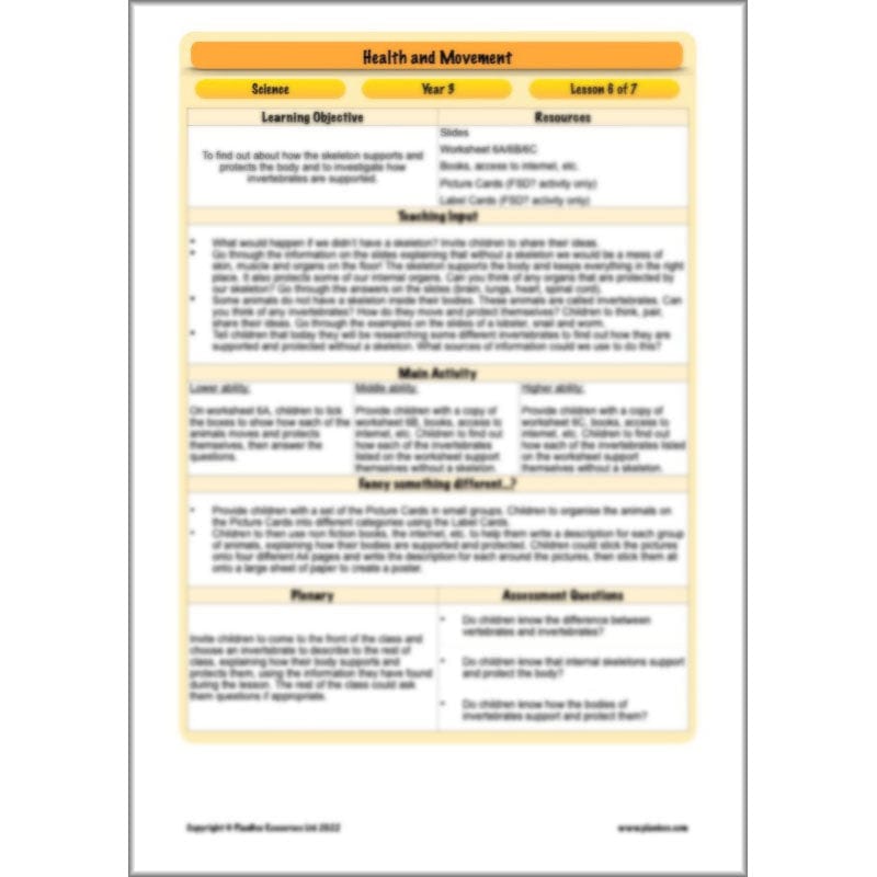 PlanBee Animals Including Humans Year 3 Science Lessons by PlanBee