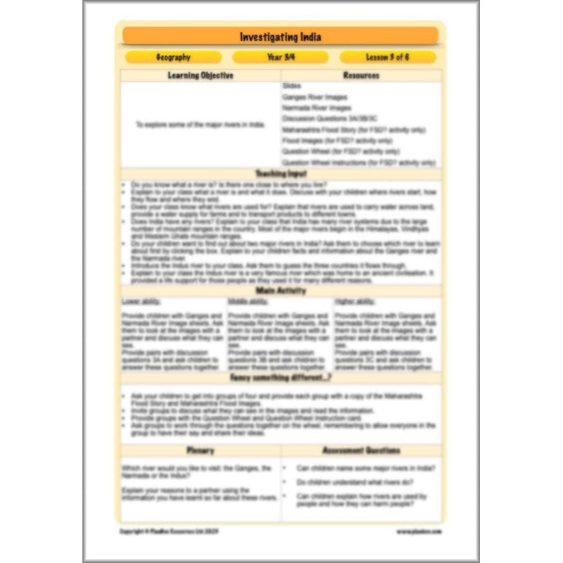 PlanBee Investigating India KS2 Geography scheme for Year 3 & Year 4