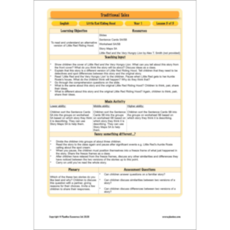 Traditional Tales: Little Red Riding Hood