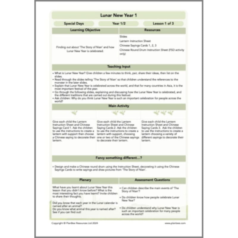 PlanBee Lunar New Year  - KS1 - Planning and Resources - PlanBee