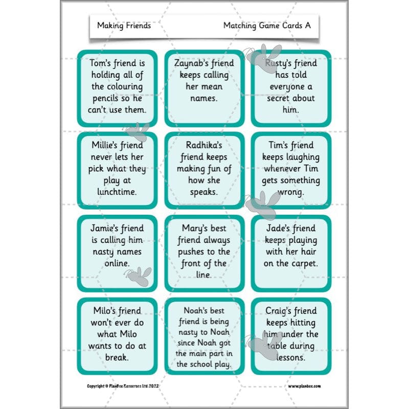 PlanBee Making Friends PSHE KS1 lessons by PlanBee