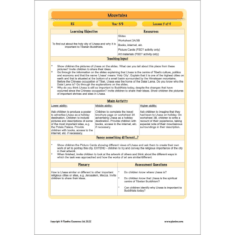 Mountains Topic Enrichment Pack