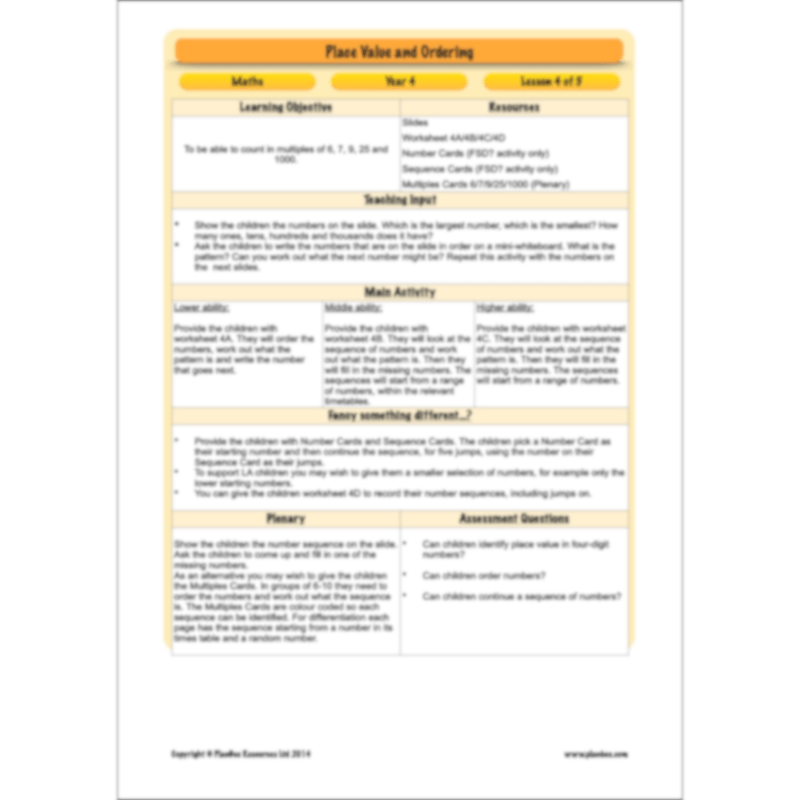 Place Value and Ordering