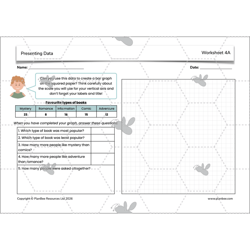 PlanBee Presenting Data Year 4 Statistics Lessons by PlanBee