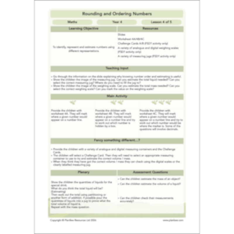 Rounding and Ordering Numbers