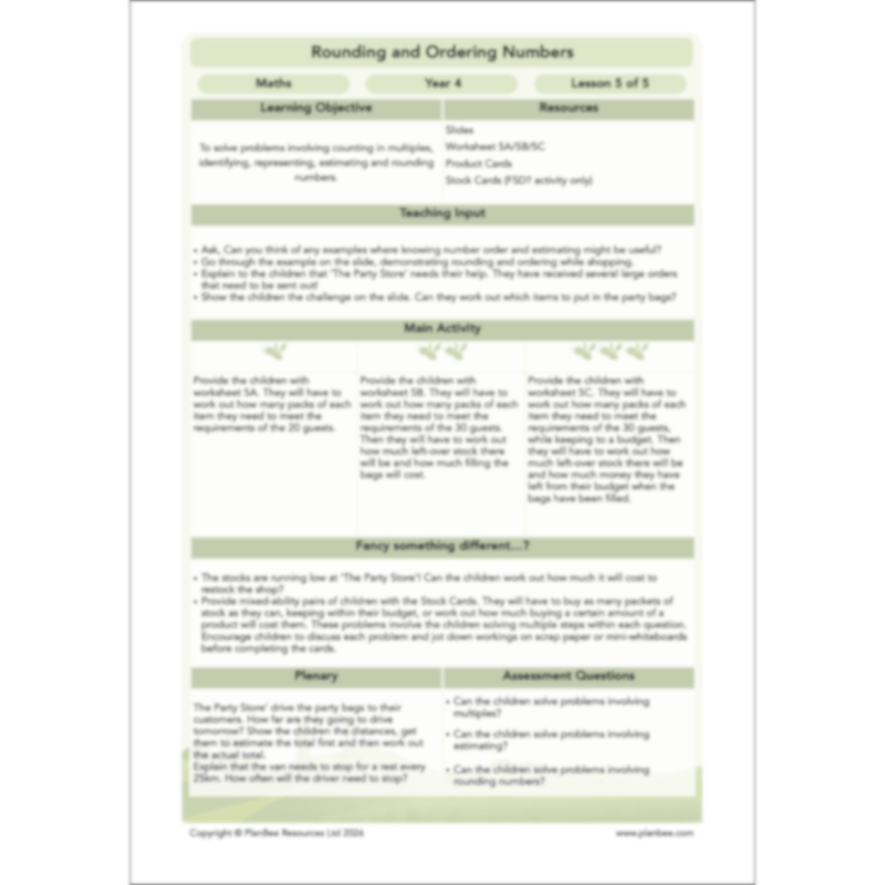 Rounding and Ordering Numbers