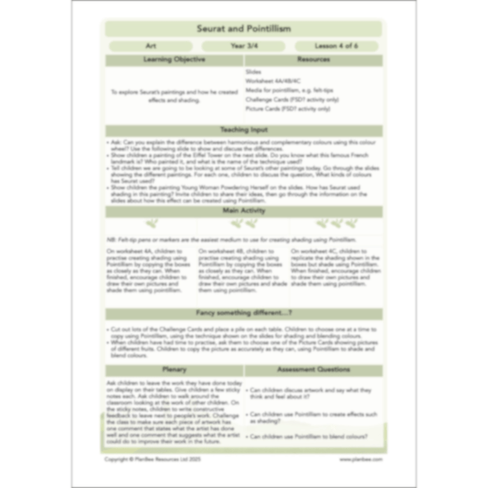 Seurat and Pointillism