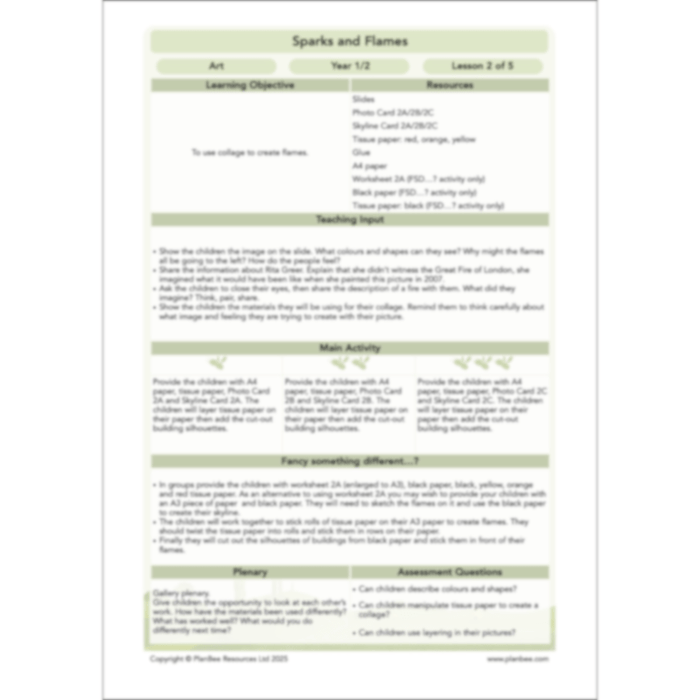 PlanBee Great Fire of London Art Ideas | PlanBee KS1 Art Lesson