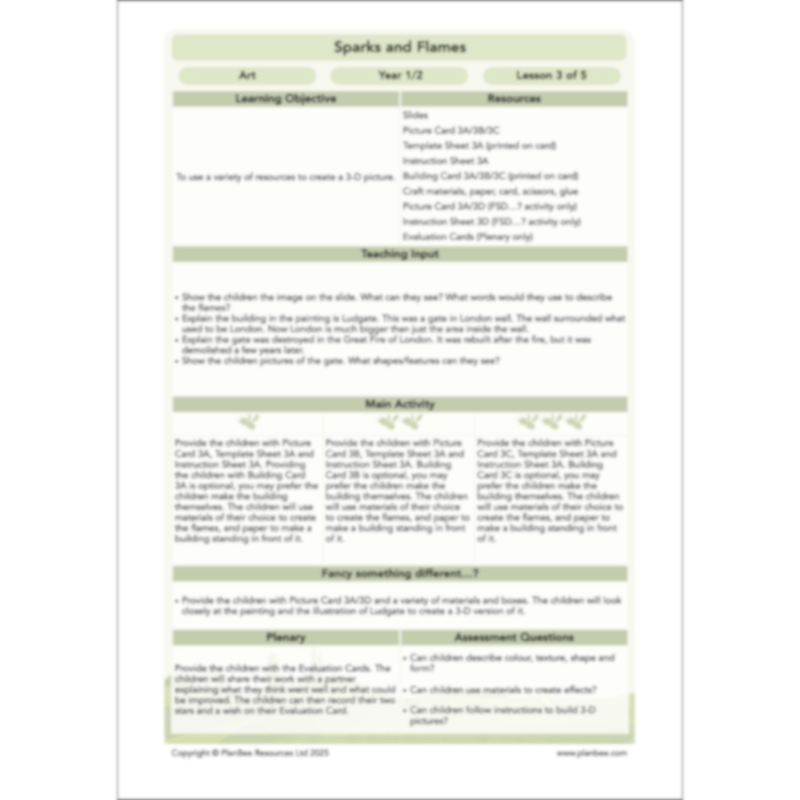 PlanBee Great Fire of London Art Ideas | PlanBee KS1 Art Lesson