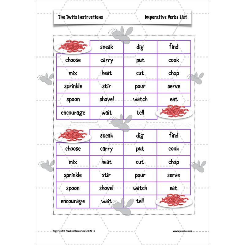 PlanBee The Twits Instructions KS2 | Year 4 English Pack