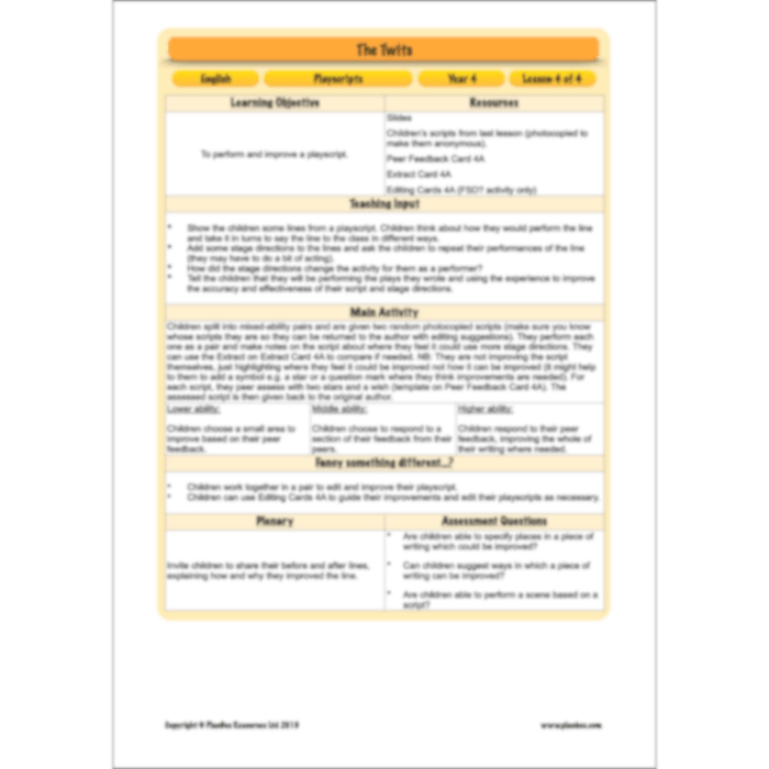 PlanBee The Twits: Playscripts KS2 | Year 4 English Pack