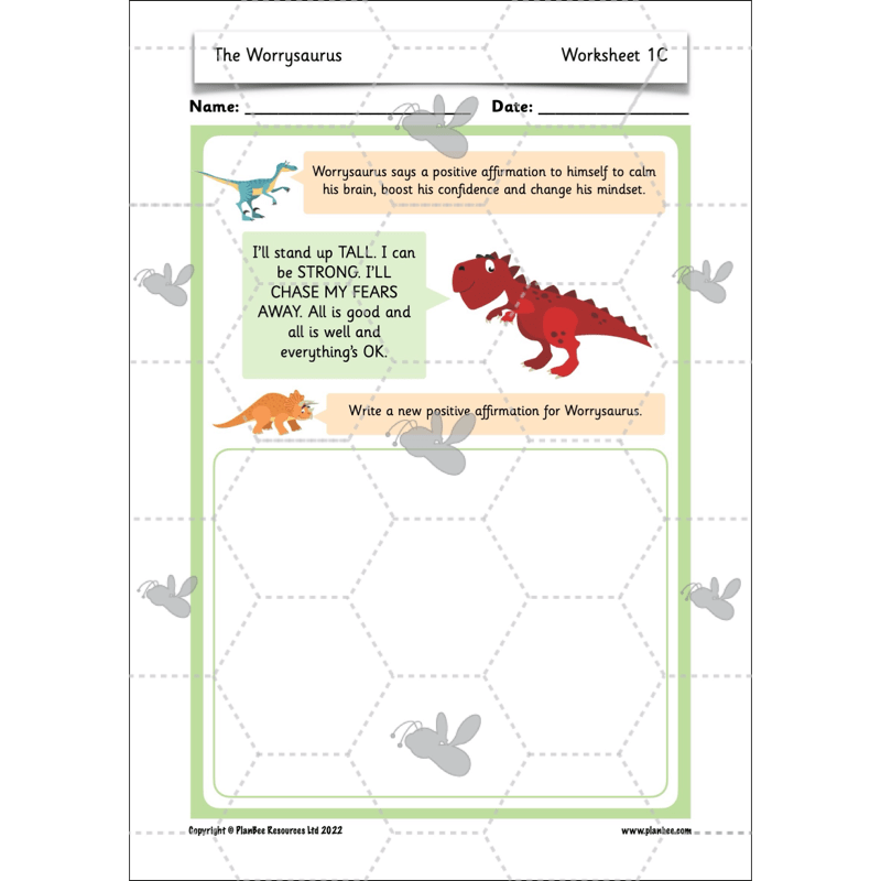PlanBee The Worrysaurus KS1 PSHE Lesson Pack