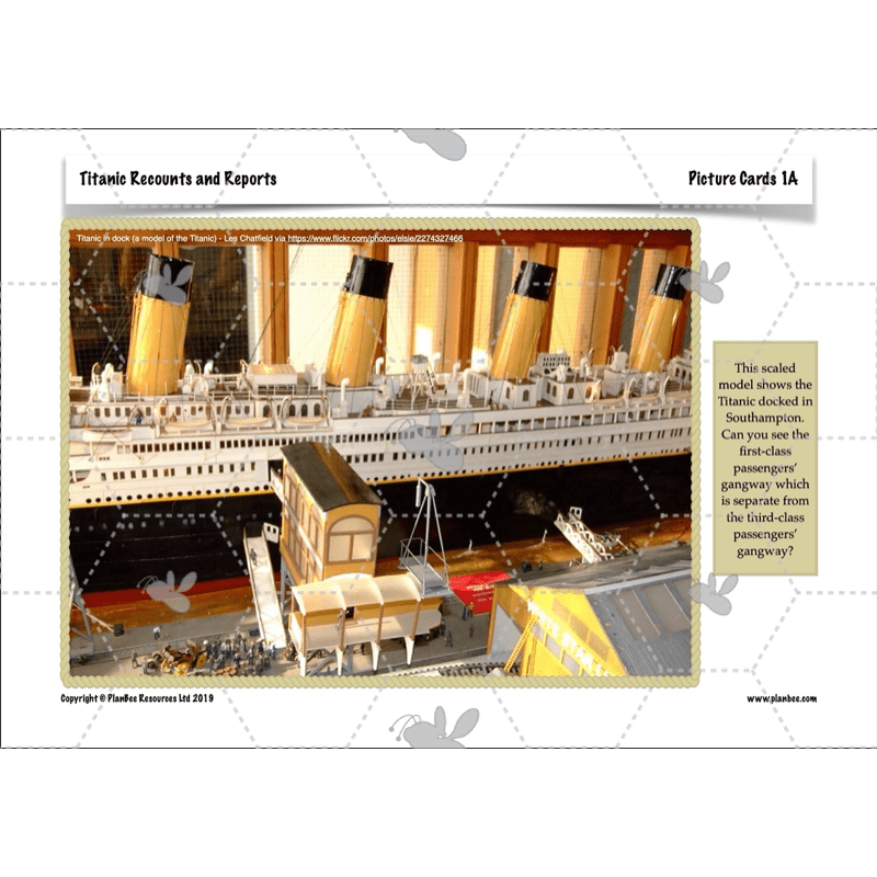 PlanBee Titanic Recounts and Reports English KS2 Lesson Pack