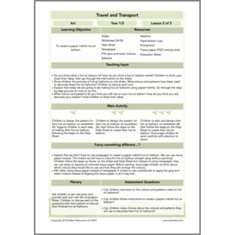 Travel and Transport Topic Enrichment Pack