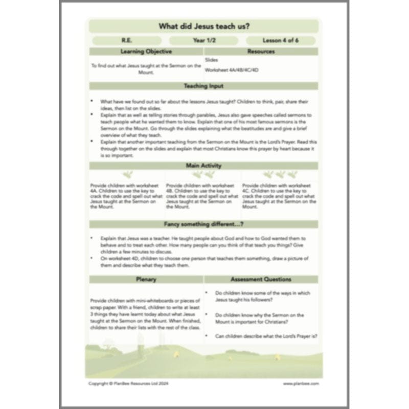 PlanBee What did Jesus teach us? KS1 Christianity Lessons by PlanBee