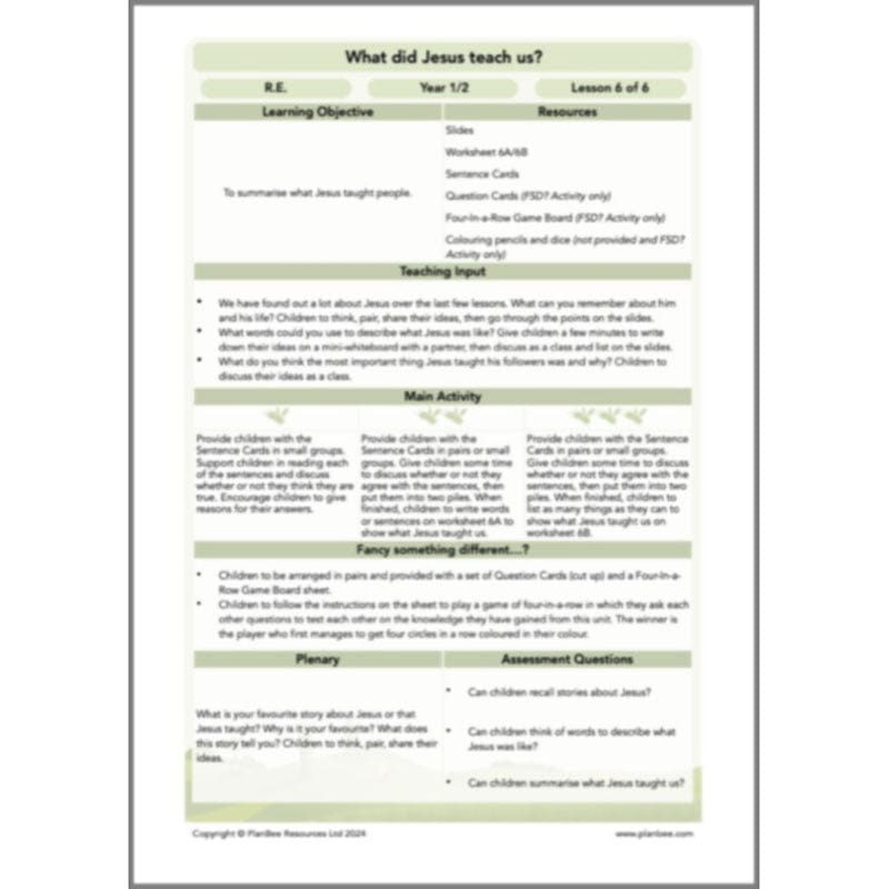 PlanBee What did Jesus teach us? KS1 Christianity Lessons by PlanBee