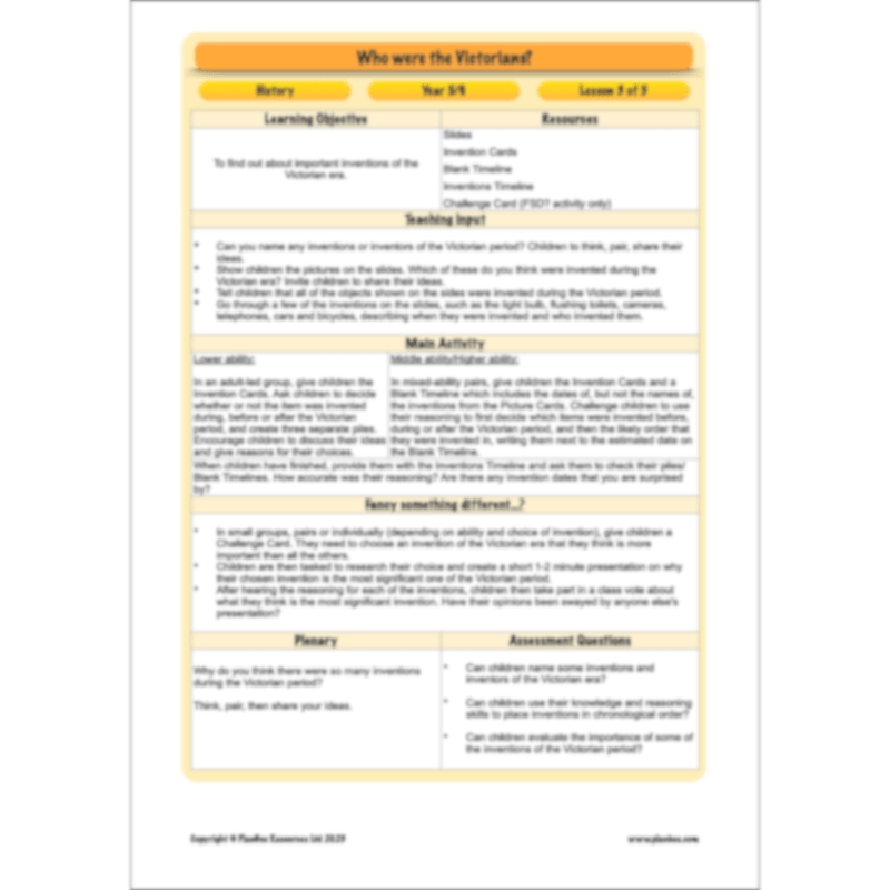 PlanBee Who were the Victorians KS2 History Lessons and Resources