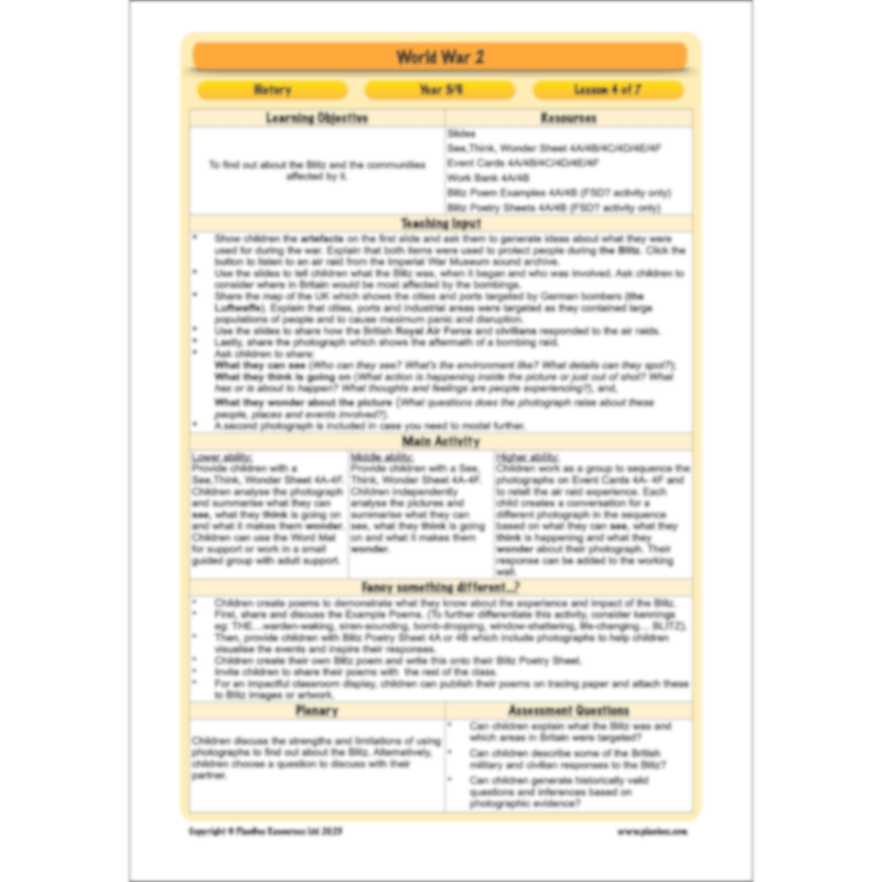 World War 2 Upper KS2