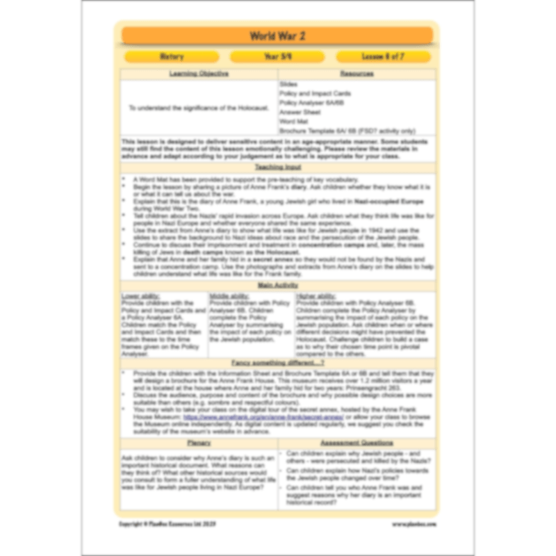 World War 2 Upper KS2