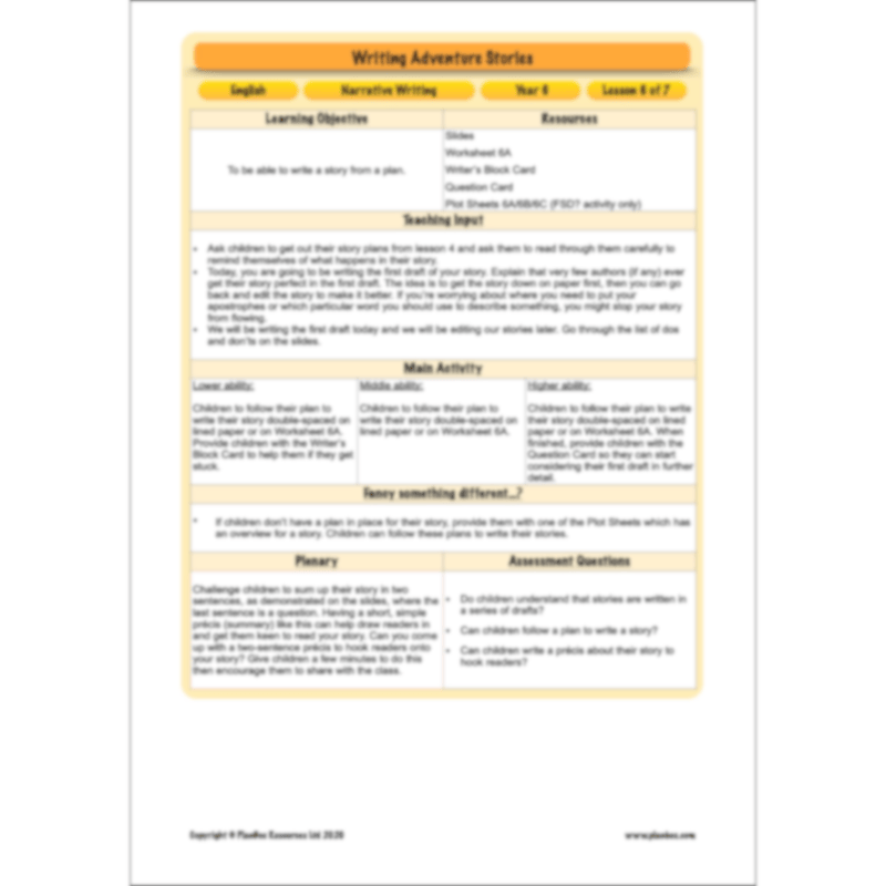 Writing Adventure Stories