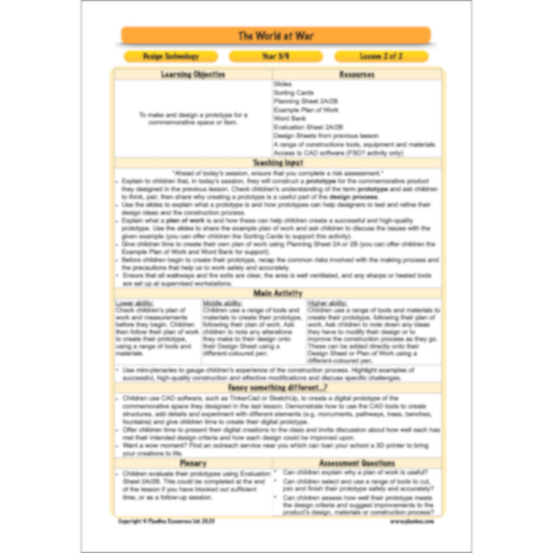 World War 2 (Upper KS2) Topic Enrichment Pack