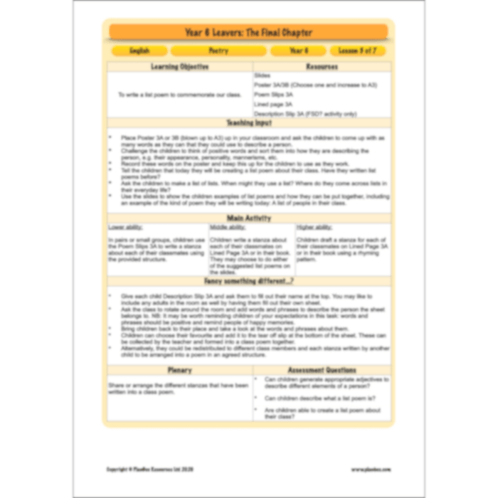 PlanBee Year 6 Leavers: The Final Chapter | KS2 English Pack