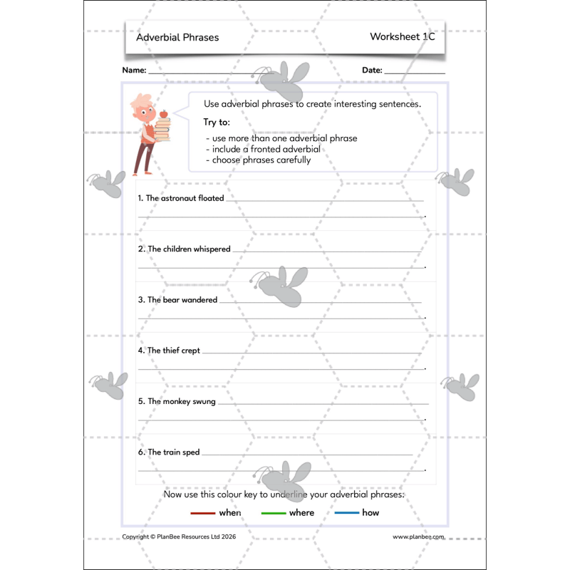 PlanBee Adverbial Phrases KS2 English Lesson Pack