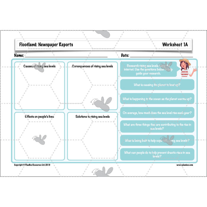 PlanBee Floodland: Newspaper Reports KS2 | Year 6 English Pack