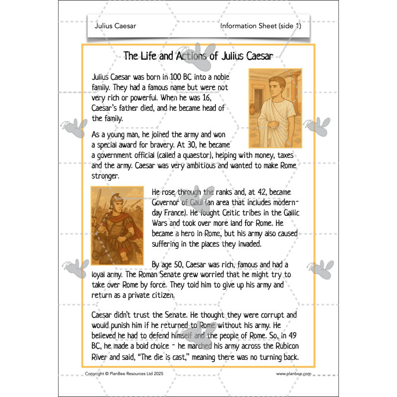 PlanBee Julius Caesar KS2 | Downloadable Lesson Pack