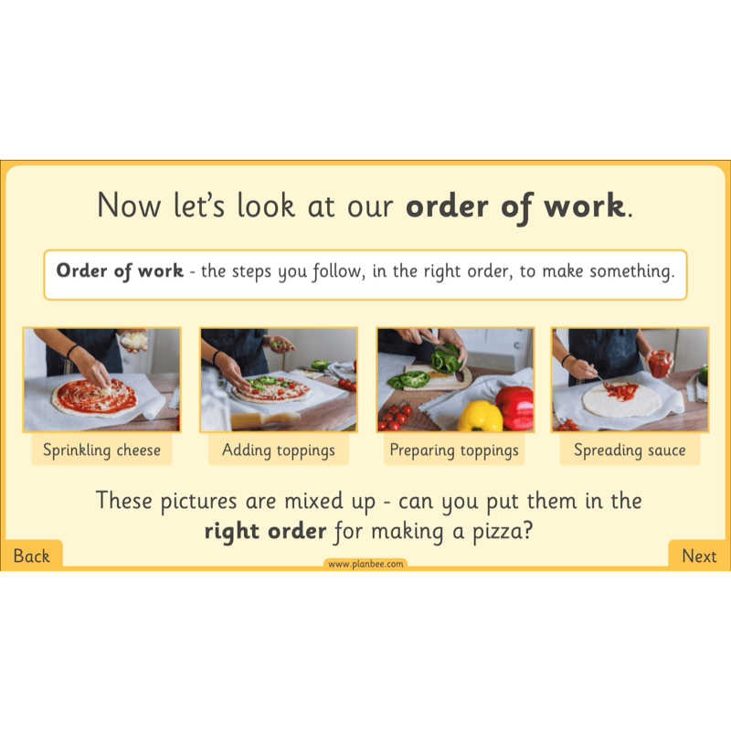 PlanBee Perfect Pizzas KS1 DT Lesson Pack