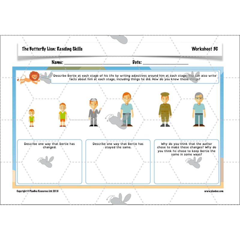 PlanBee FREE Mini-scheme | The Butterfly Lion Reading Skills KS2