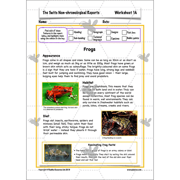 PlanBee The Twits: Non-chronological Reports KS2 | Y4 English Pack