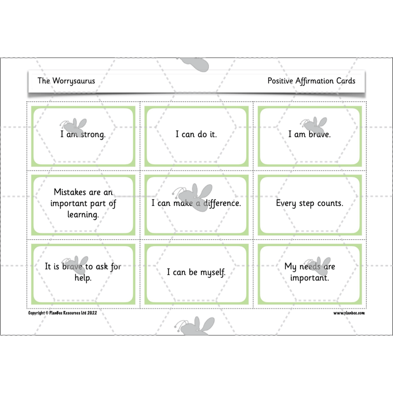 PlanBee The Worrysaurus KS1 PSHE Lesson Pack