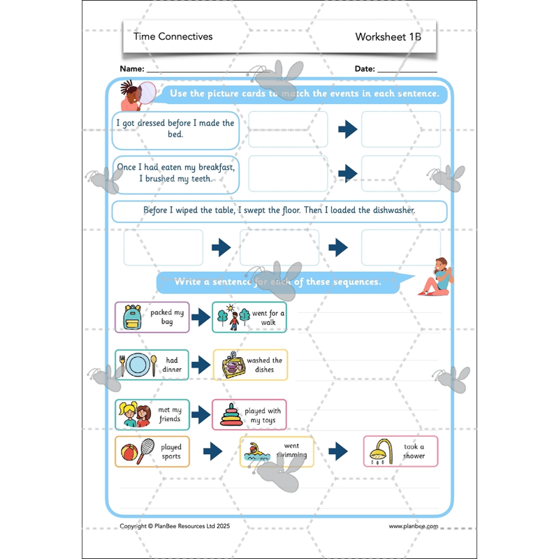PlanBee Time Connectives KS1 - PlanBee English Lesson