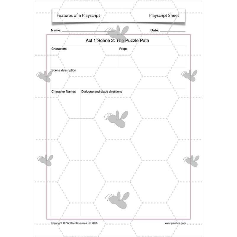 PlanBee Features of a Playscript KS2 | English Lesson Pack