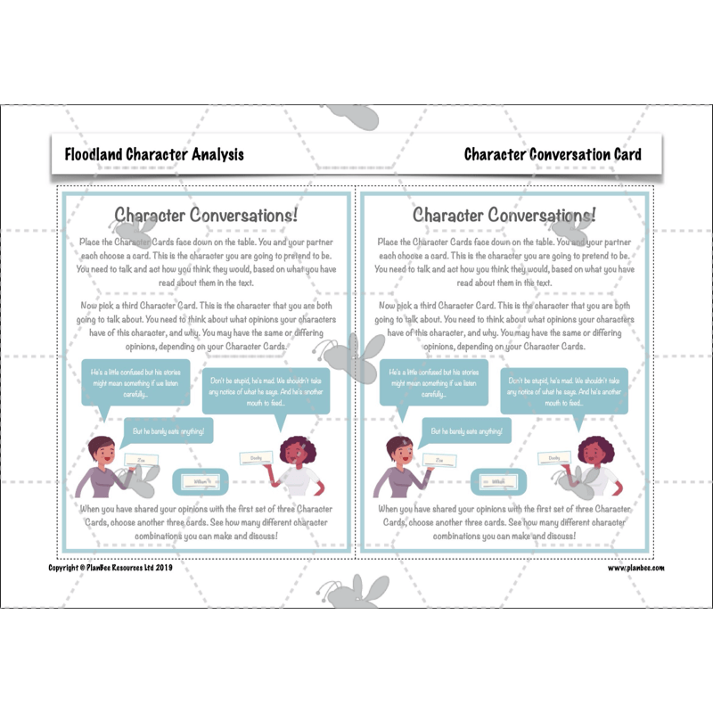 PlanBee Floodland: Character Analysis KS2 | English Lesson Pack