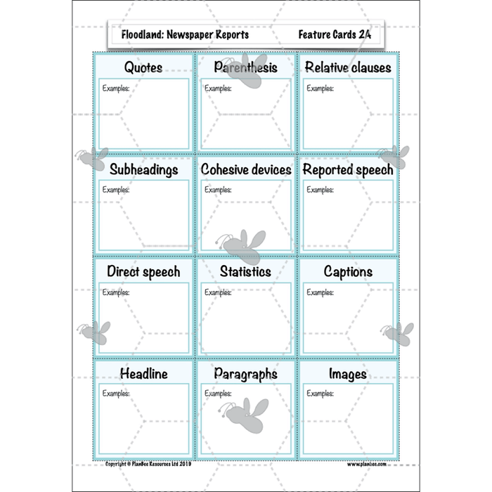 PlanBee Floodland: Newspaper Reports KS2 | Year 6 English Pack