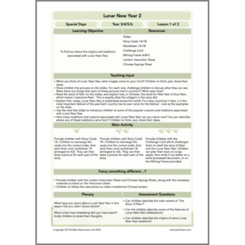 PlanBee Lunar New Year - Special Days - KS2 Planning - PlanBee