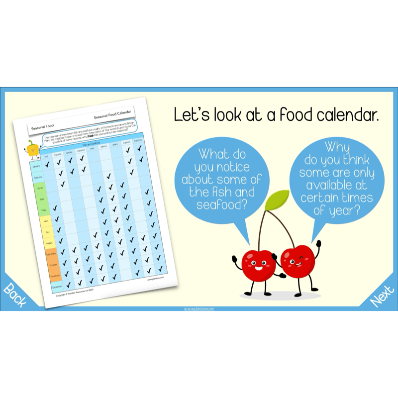 PlanBee Seasonal Food Seasonality KS2 cooking lessons by PlanBee