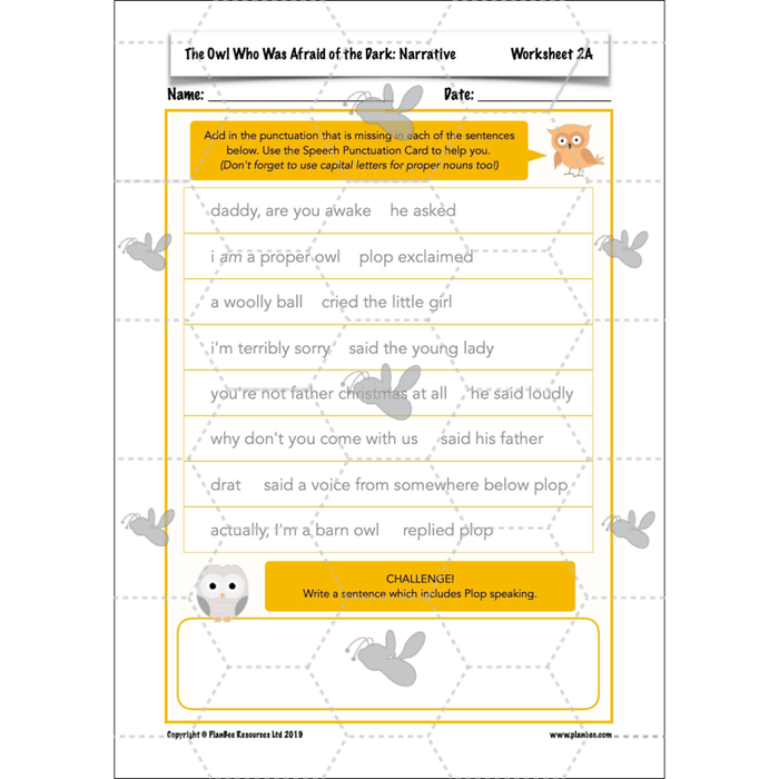 PlanBee The Owl who was Afraid of the Dark | KS2 Narrative Lessons