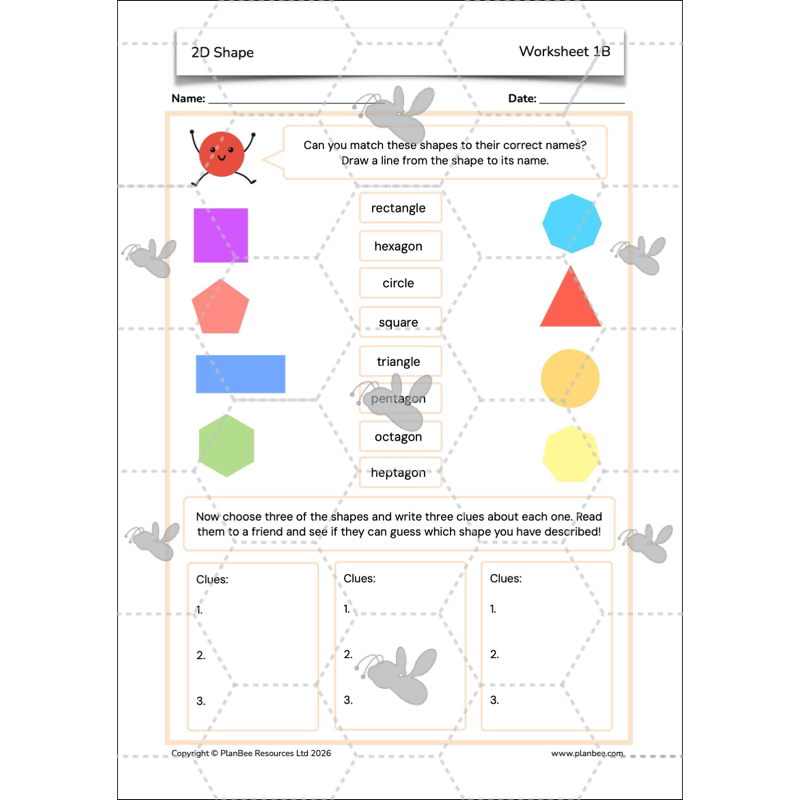 PlanBee 2D Shapes Year 3 Maths Lesson Pack by PlanBee