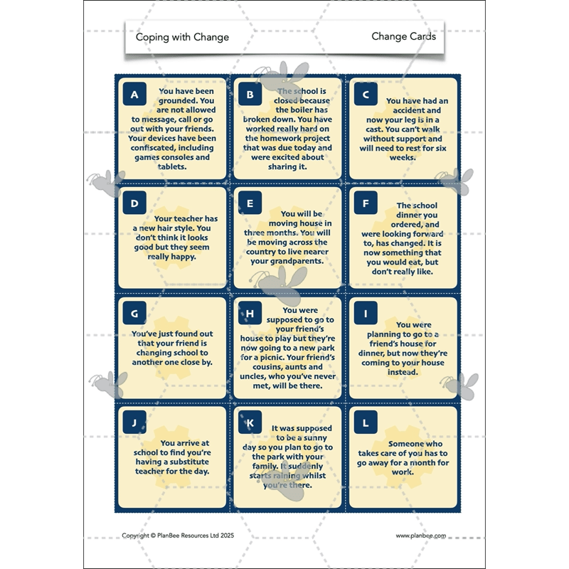 PlanBee Coping with Change - Year 6 Transition PSHE Activities