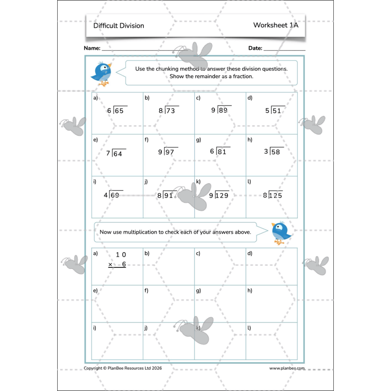 PlanBee Division Year 6 Maths Lessons and Worksheets by PlanBee